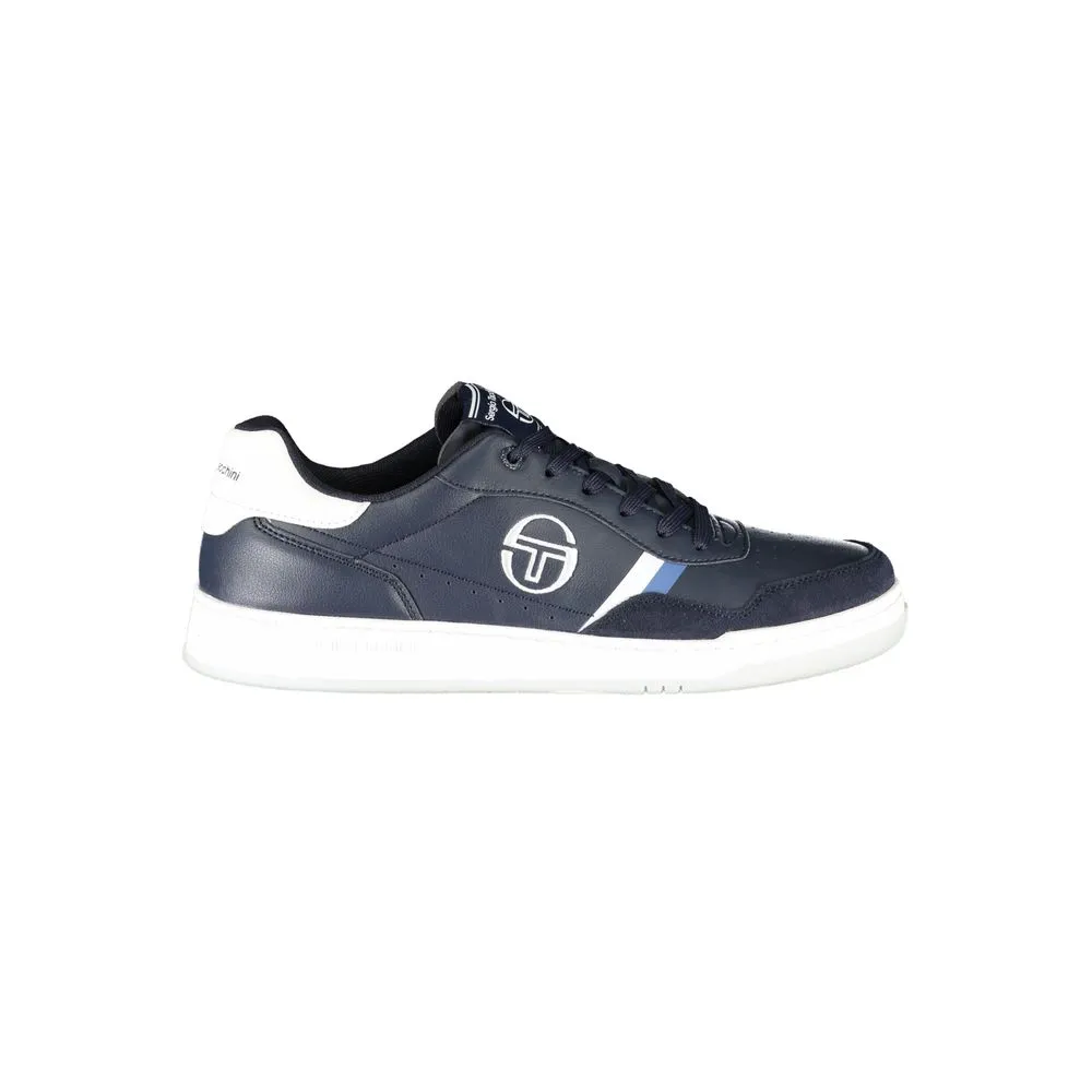 Sergio Tacchini Men's Sleek Blue Sneakers with Embroidered Accents
