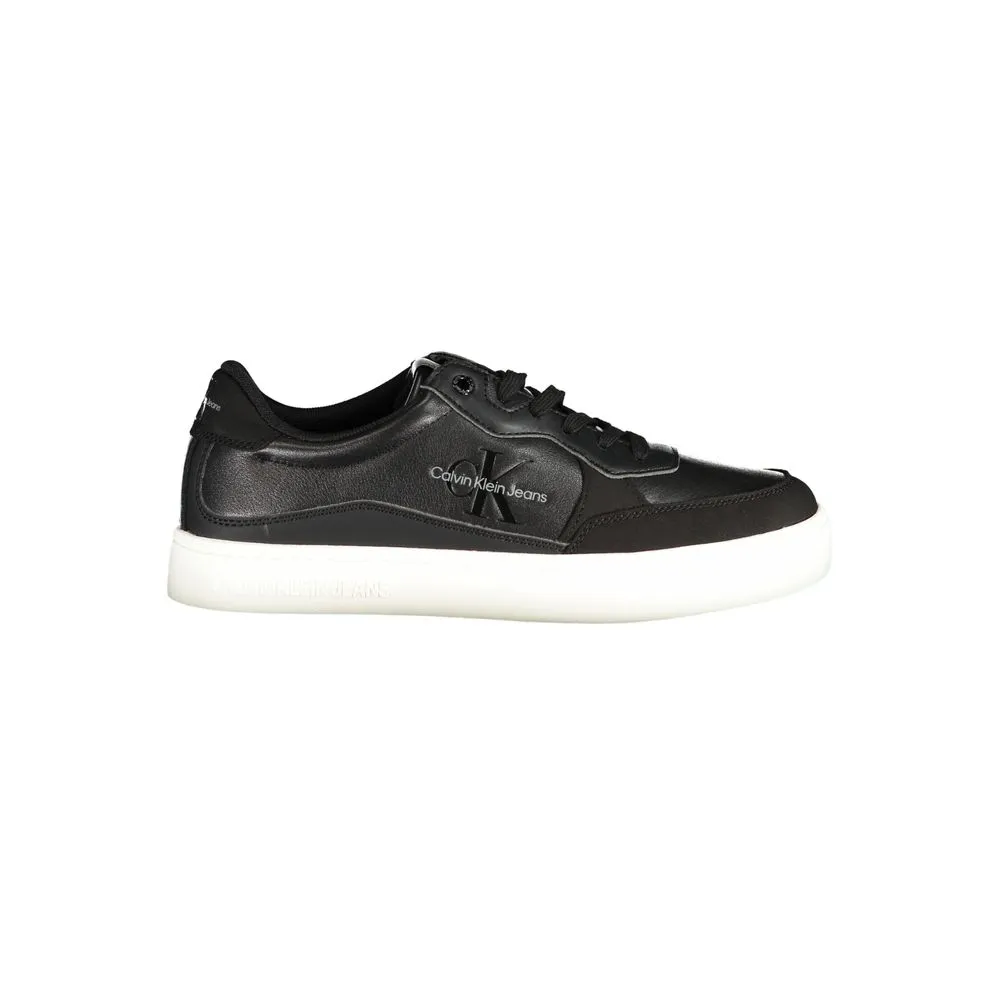 Calvin Klein Men's Sleek Black Sports Sneakers with Contrast Details