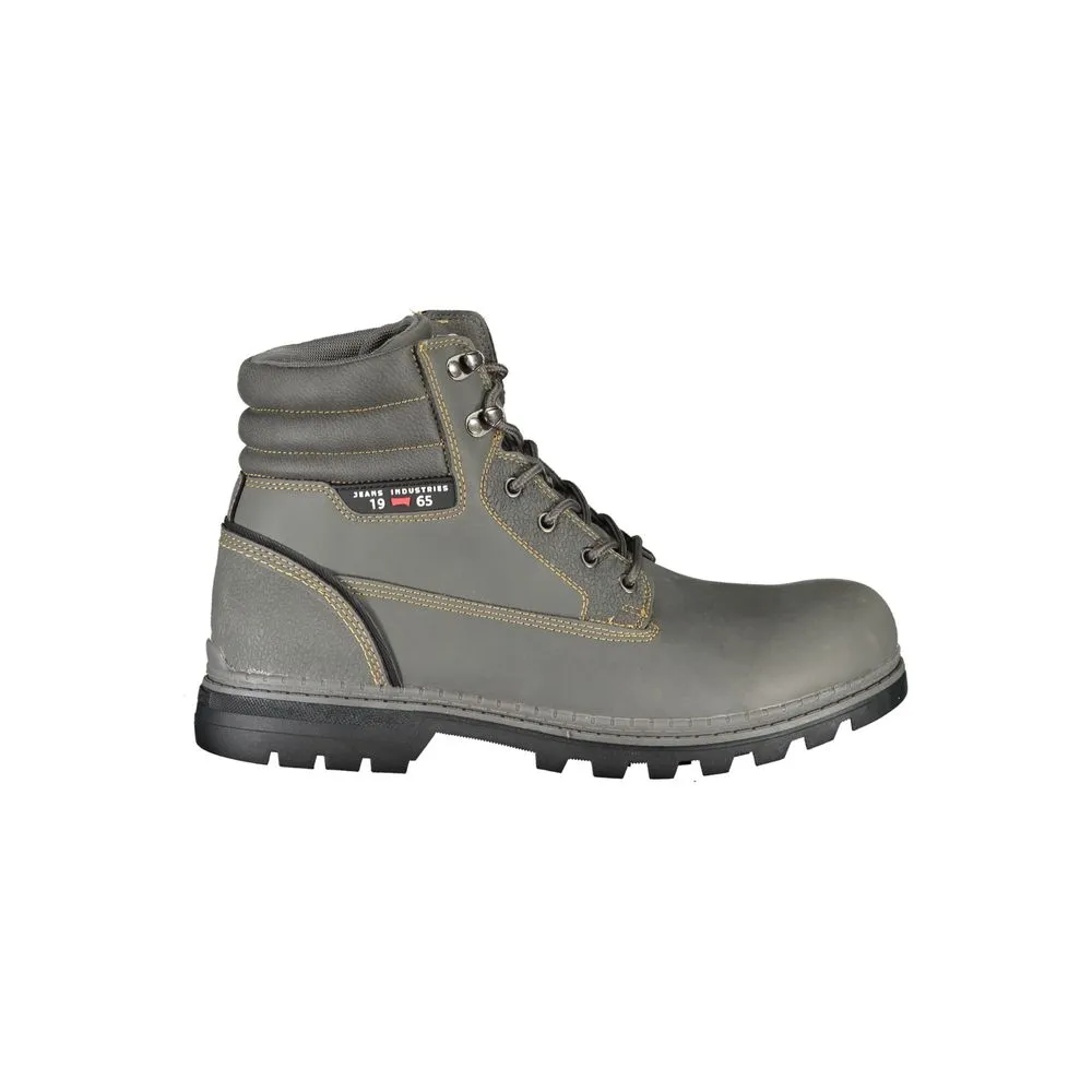 Carrera Men's Chic Gray Lace-Up Boots with Contrast Details