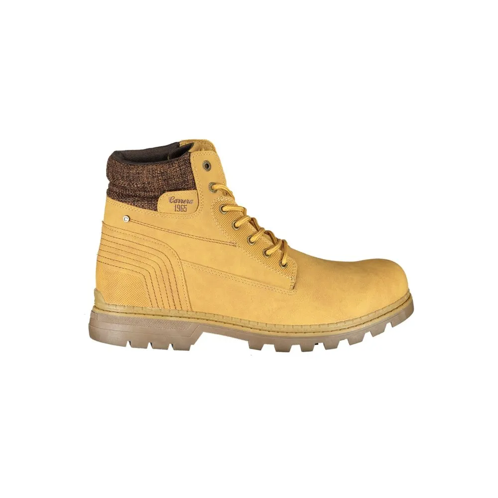 Carrera Men's Sleek Yellow Lace-Up Boots with Contrast Detail