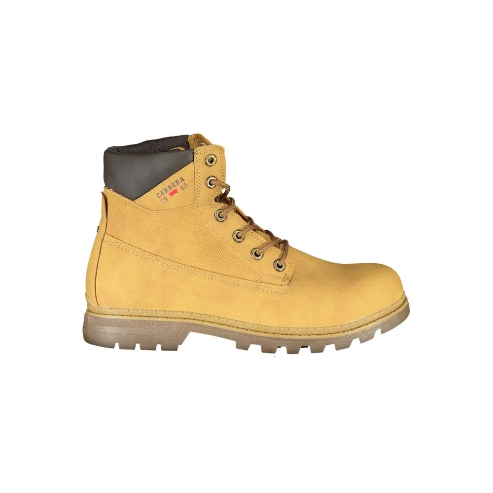 Carrera Men's Vibrant Yellow Lace-Up Boots with Logo Detail