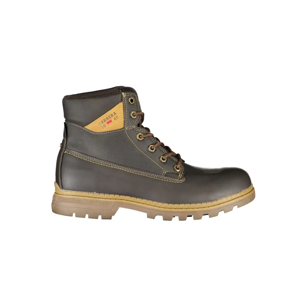 Carrera Men's Rugged Brown Lace-Up Boots with Contrast Details