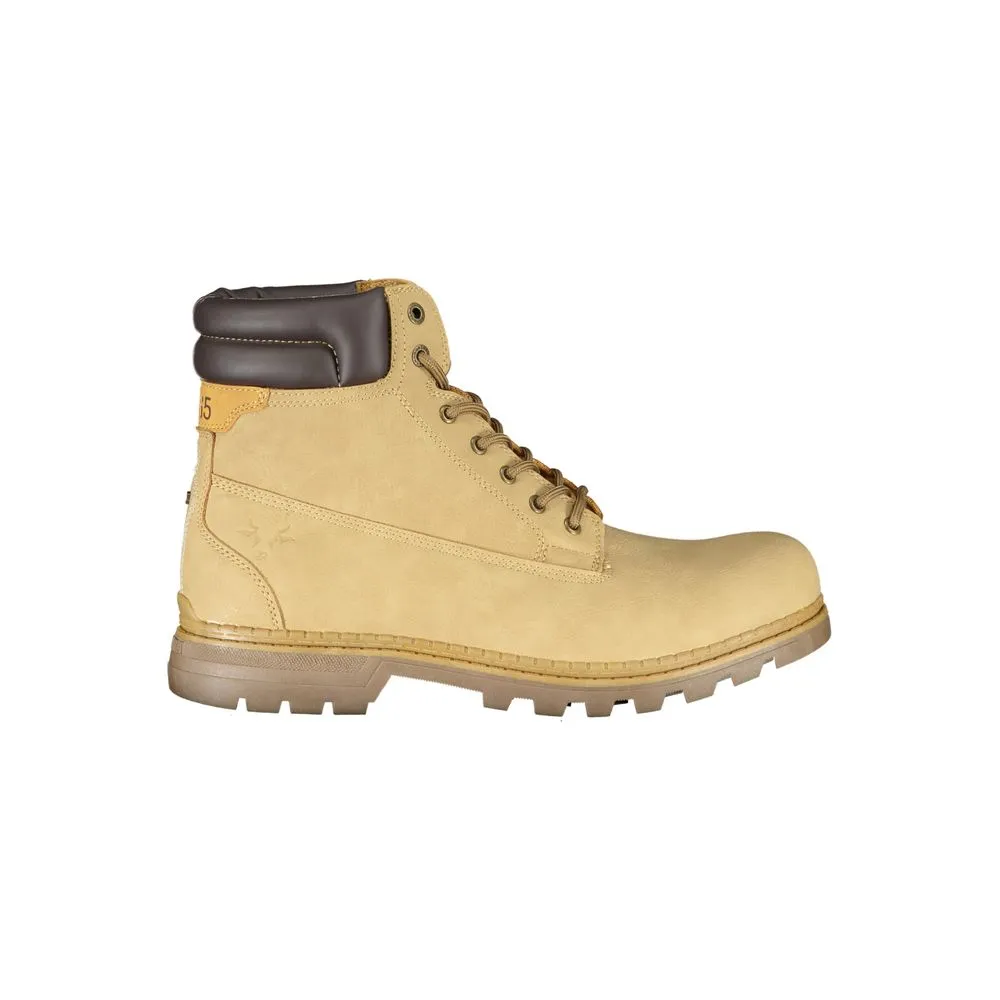 Carrera Men's Dapper Beige Lace-Up Boots with Contrast Detailing