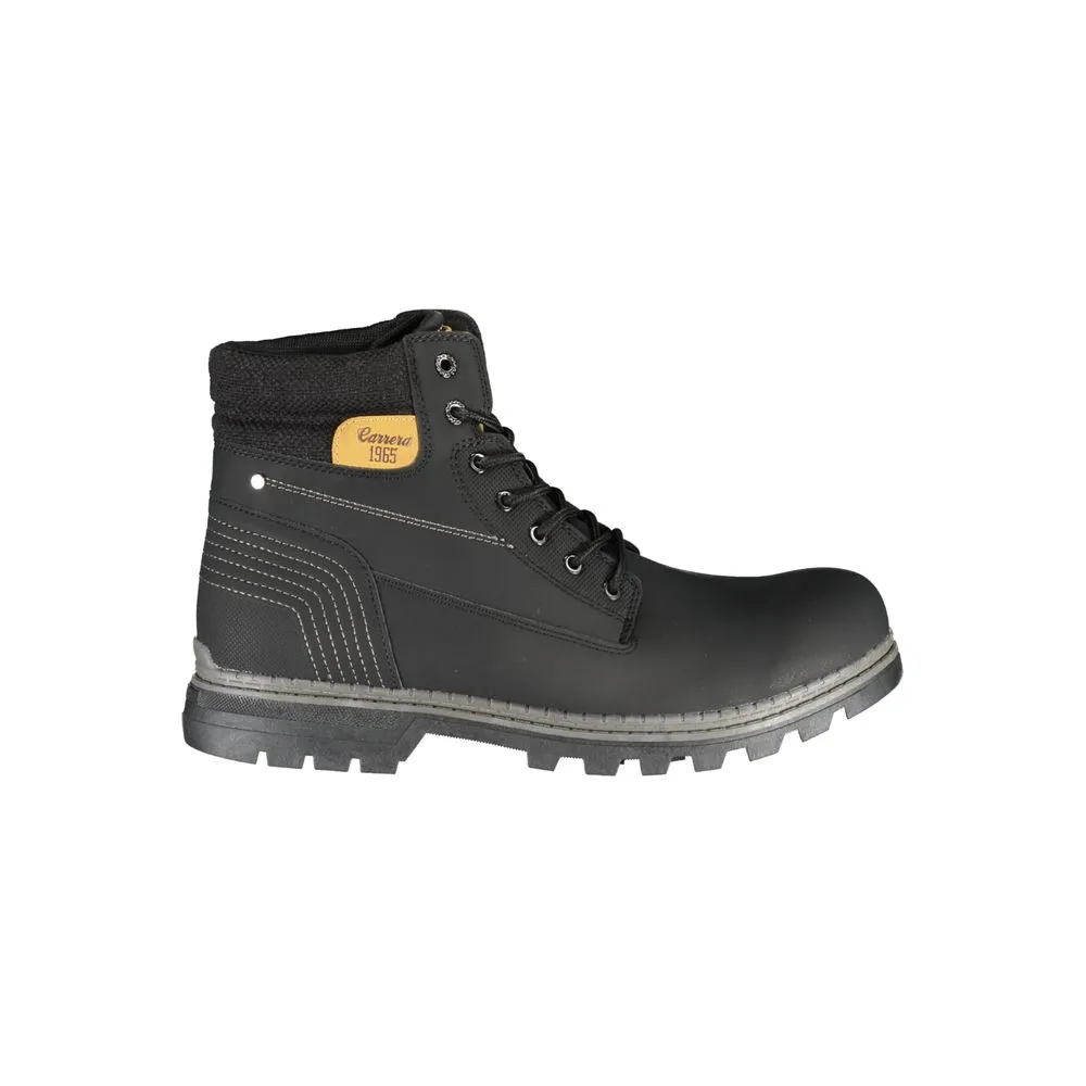Carrera Men's Sleek Black Laced Boots with Contrast Accents