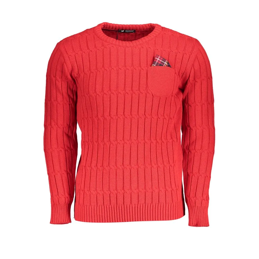 U.S. Grand Polo Men's Grand Polo Pink Twisted Crew Neck Sweater