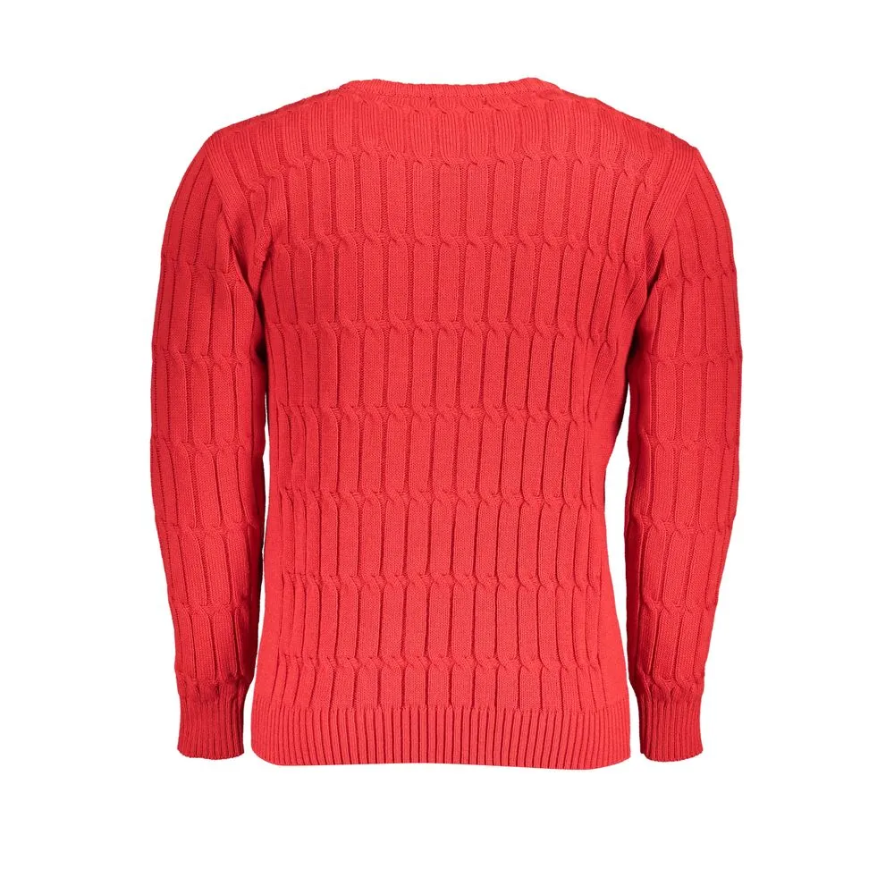 U.S. Grand Polo Men's Grand Polo Pink Twisted Crew Neck Sweater
