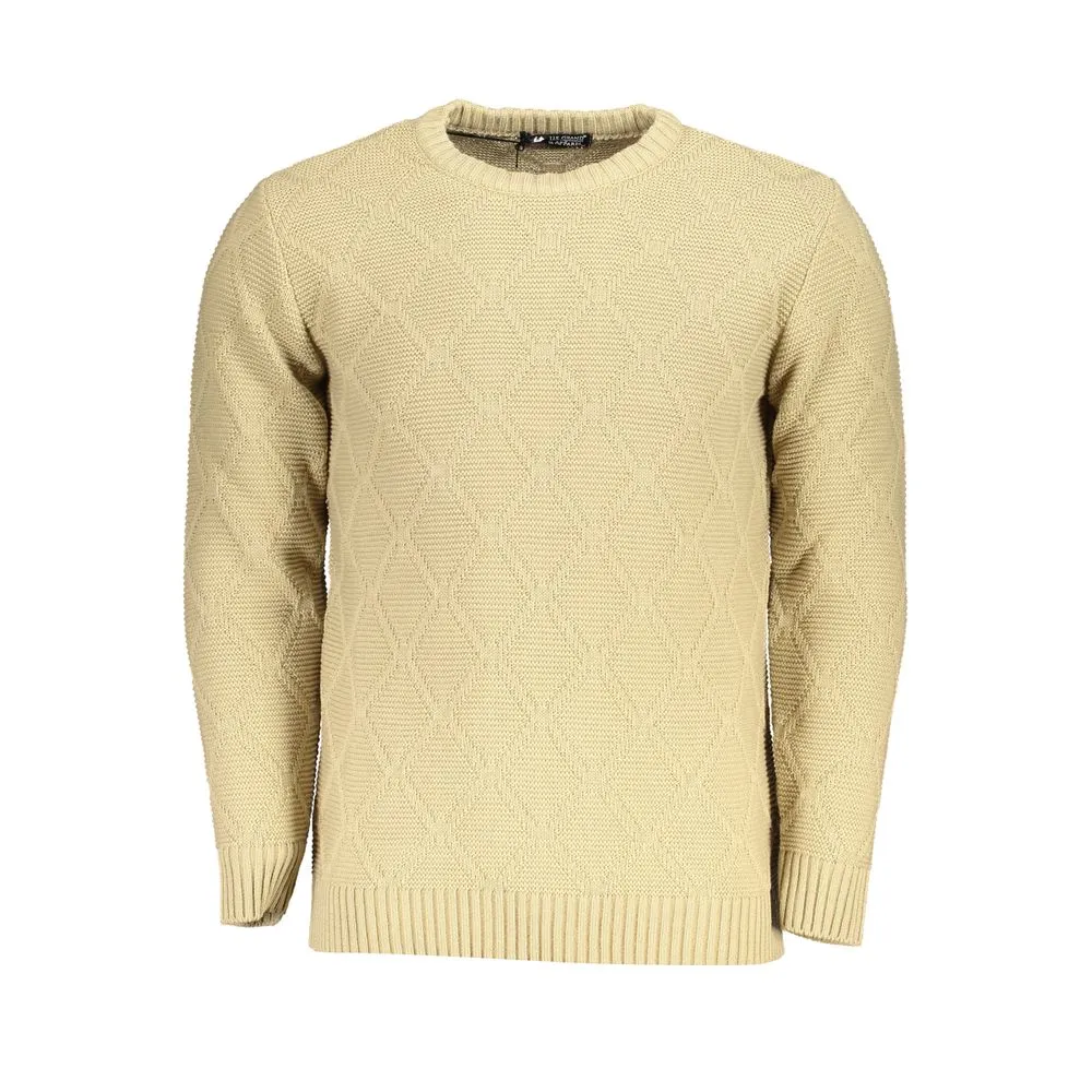 U.S. Grand Polo Men's Elegant Diamond Pattern Crew Neck Sweater