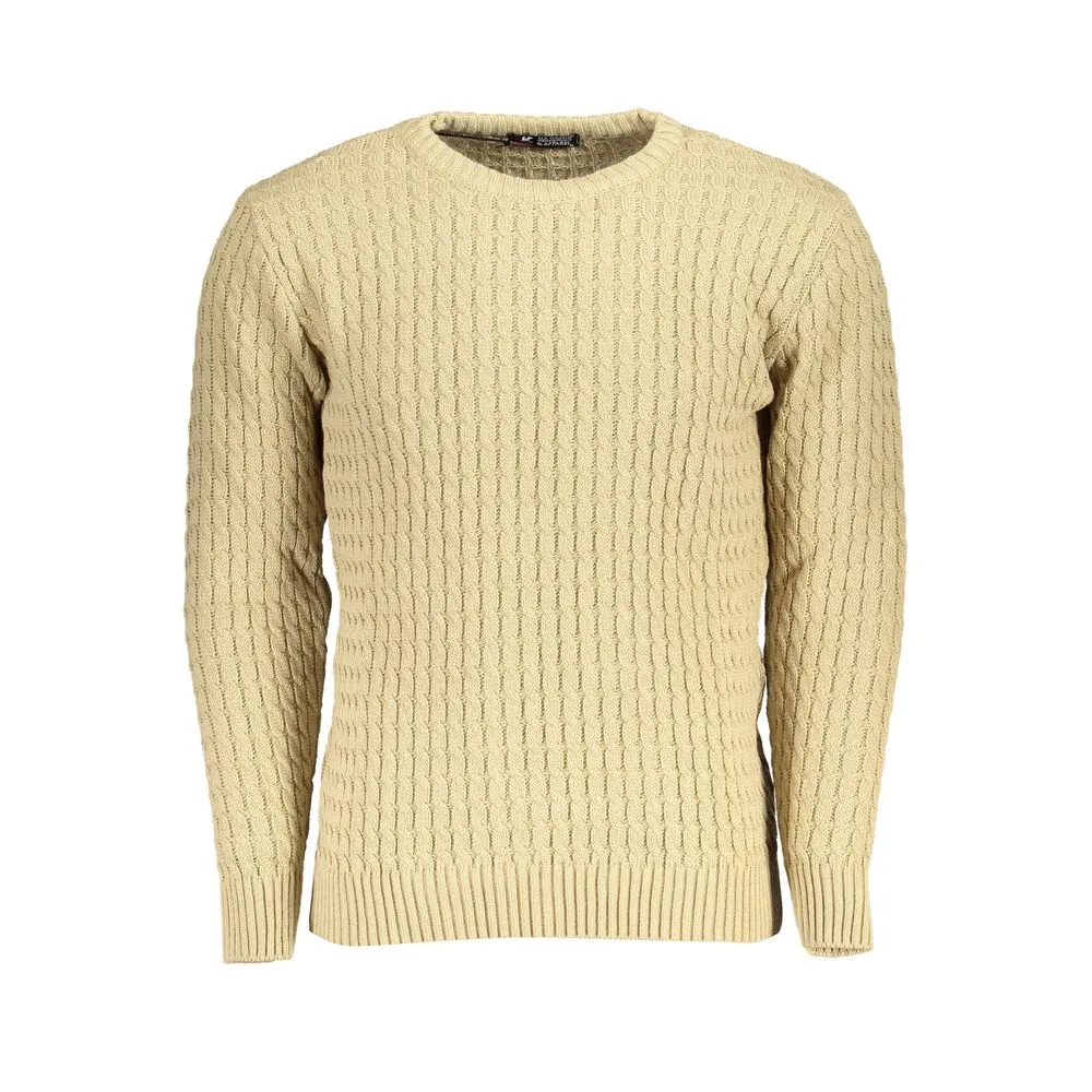 U.S. Grand Polo Men's Beige Twisted Crew Neck Sweater