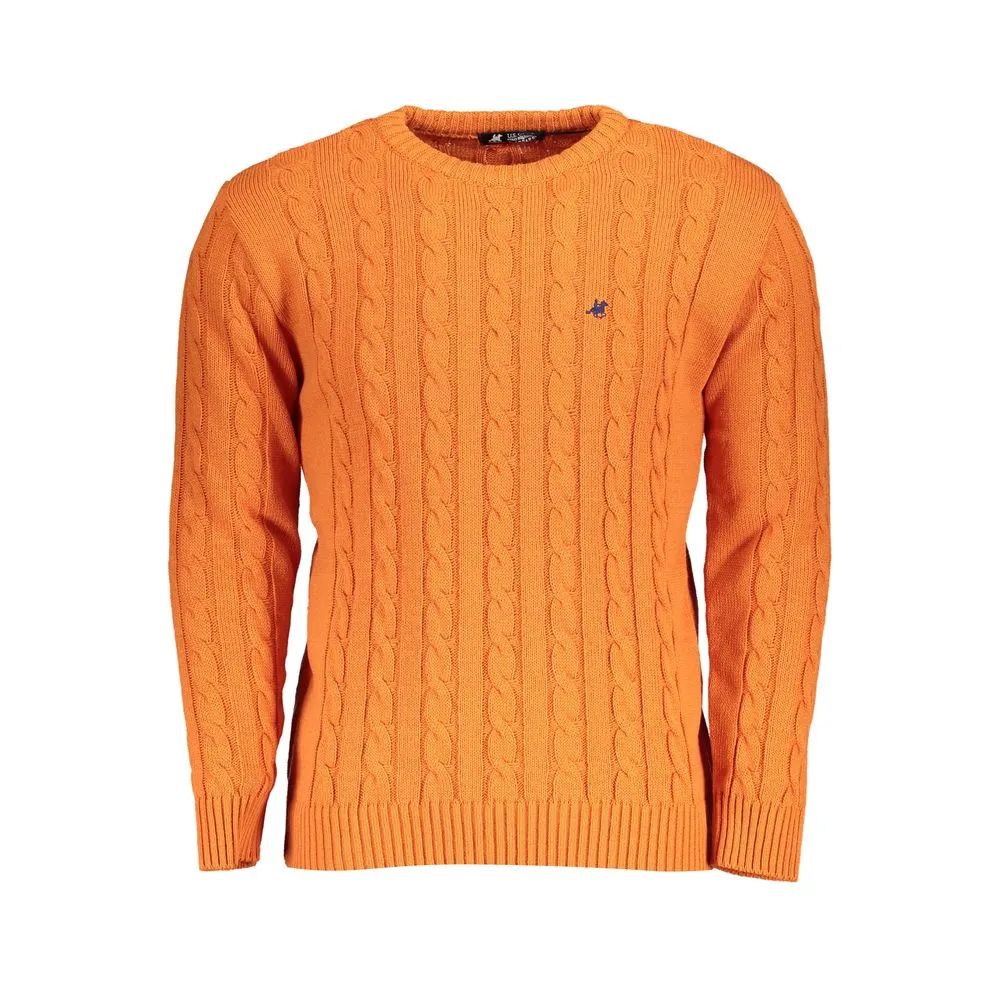 U.S. Grand Polo Men's Orange Fabric Sweater