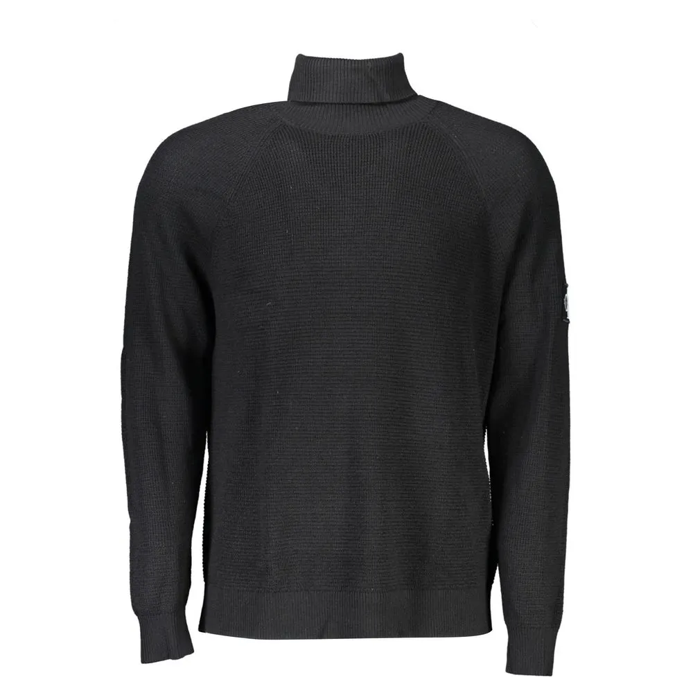 Calvin Klein Men's High Neck Woolen Sweater with Logo Appliqué