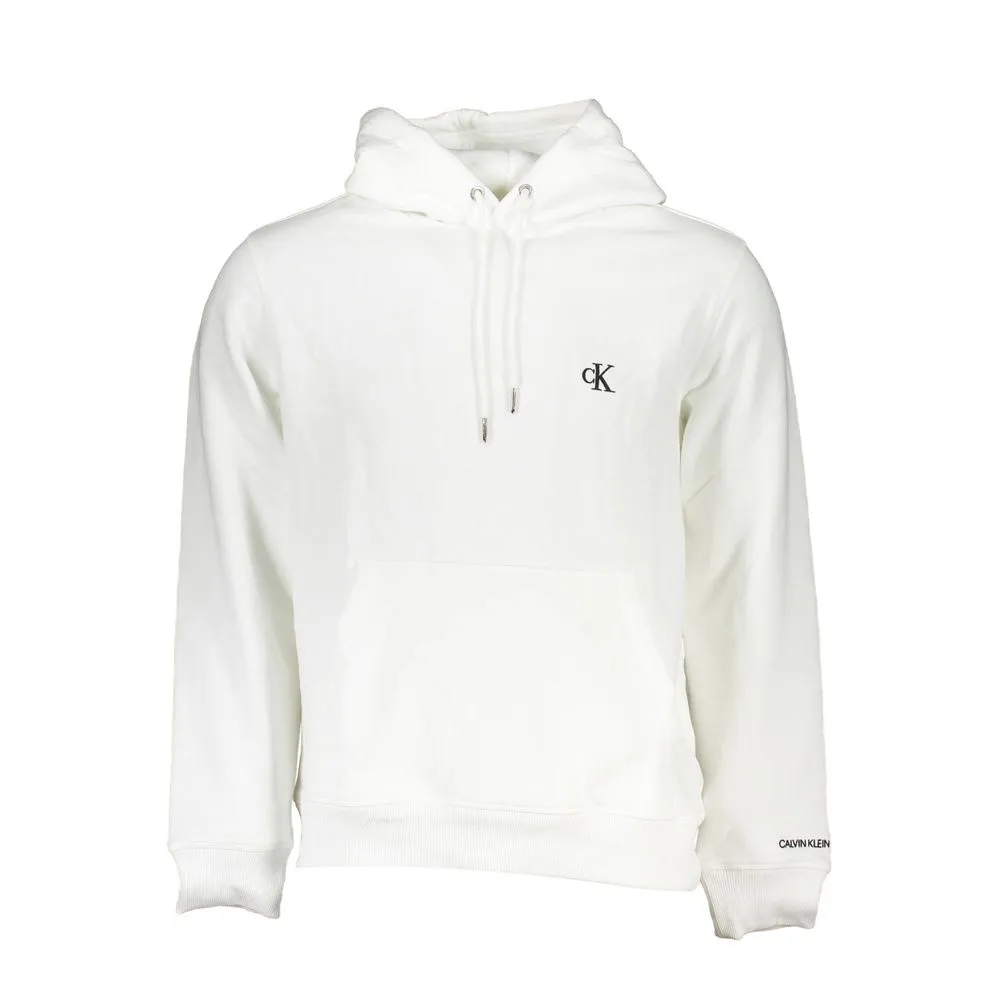 Calvin Klein Men's Chic Long Sleeve Hooded Sweatshirt in White