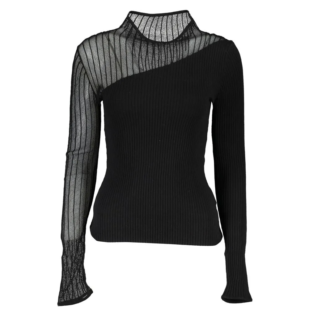 Patrizia Pepe Women's Elegant Crew Neck Sweater with Contrast Details