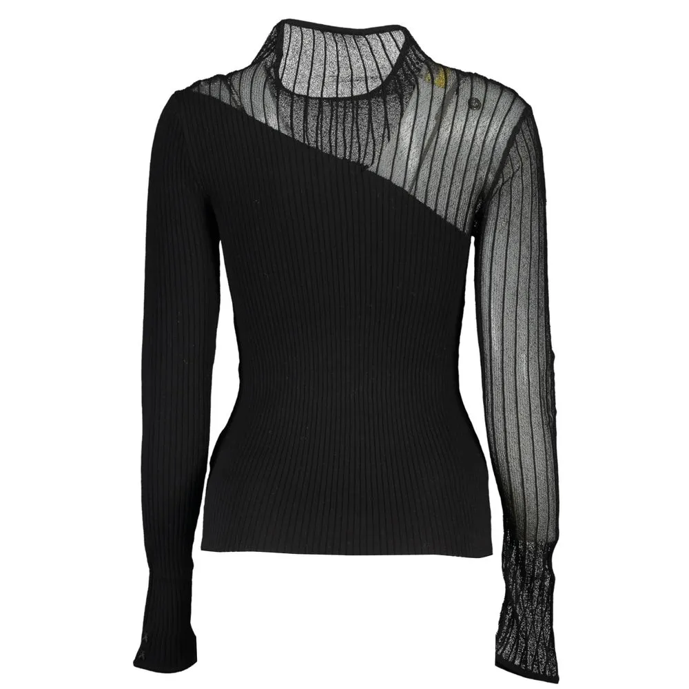 Patrizia Pepe Women's Elegant Crew Neck Sweater with Contrast Details