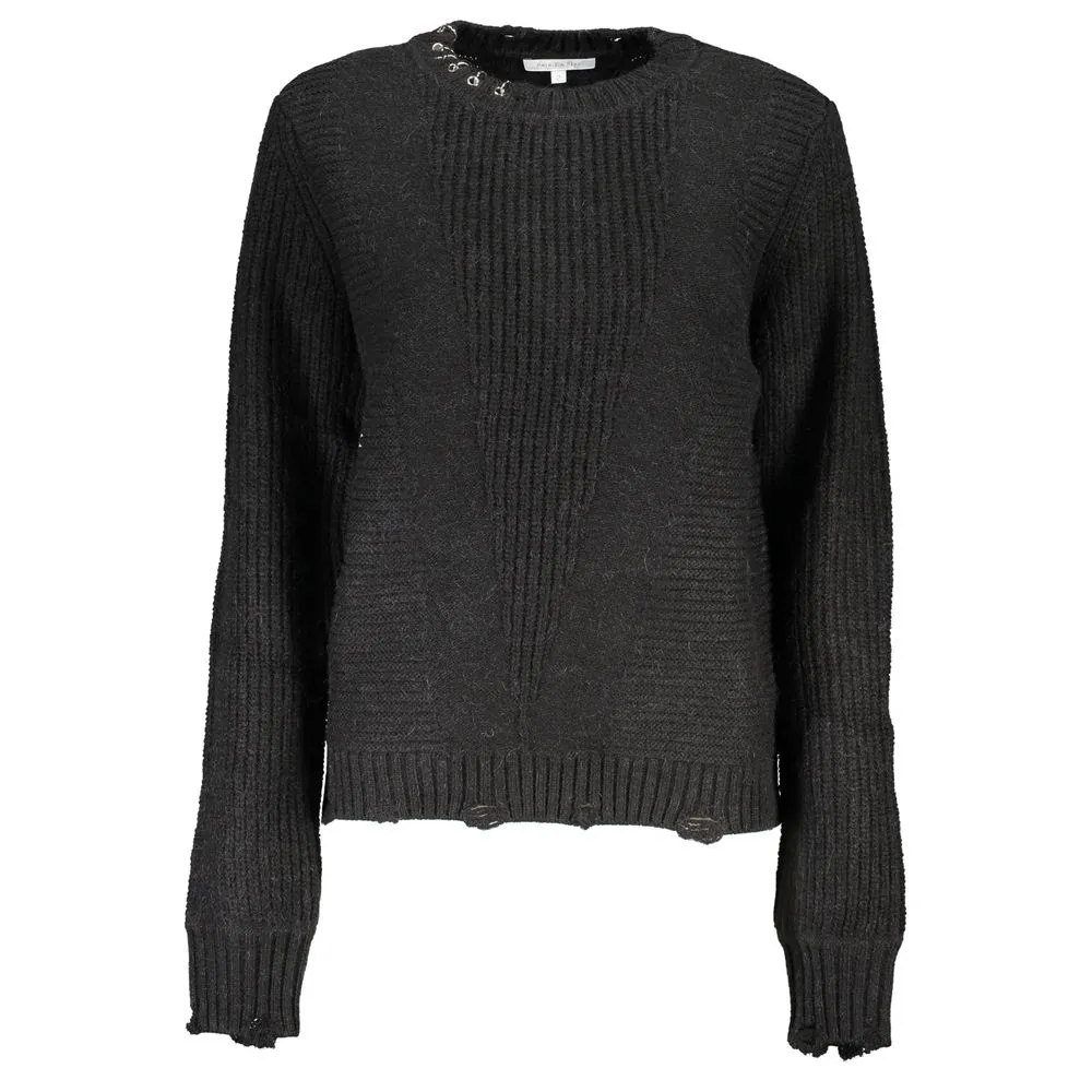 Patrizia Pepe Women's Elegant Long-Sleeved Crew Neck Sweater with Logo