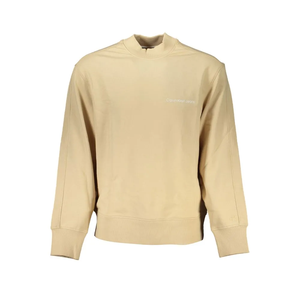 Calvin Klein Men's Beige Crew Neck Logo Sweatshirt