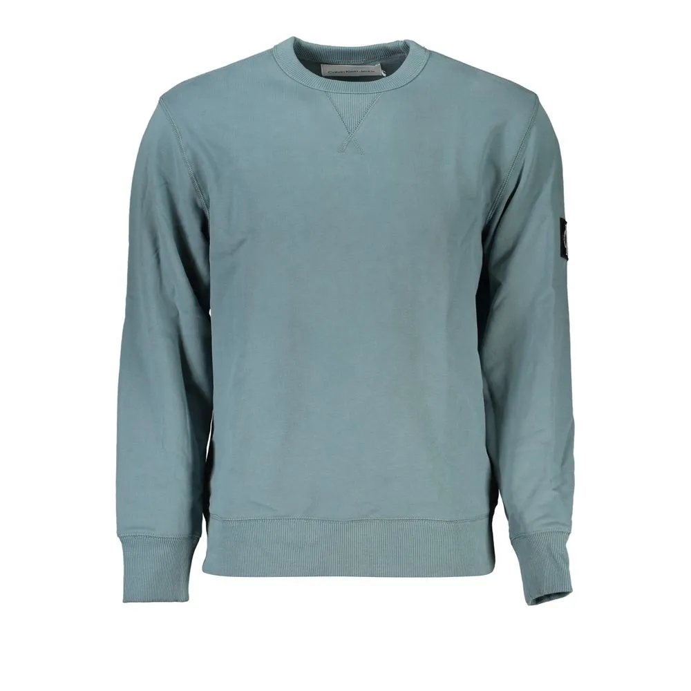 Calvin Klein Men's Eco-Conscious Green Crew Neck Sweatshirt