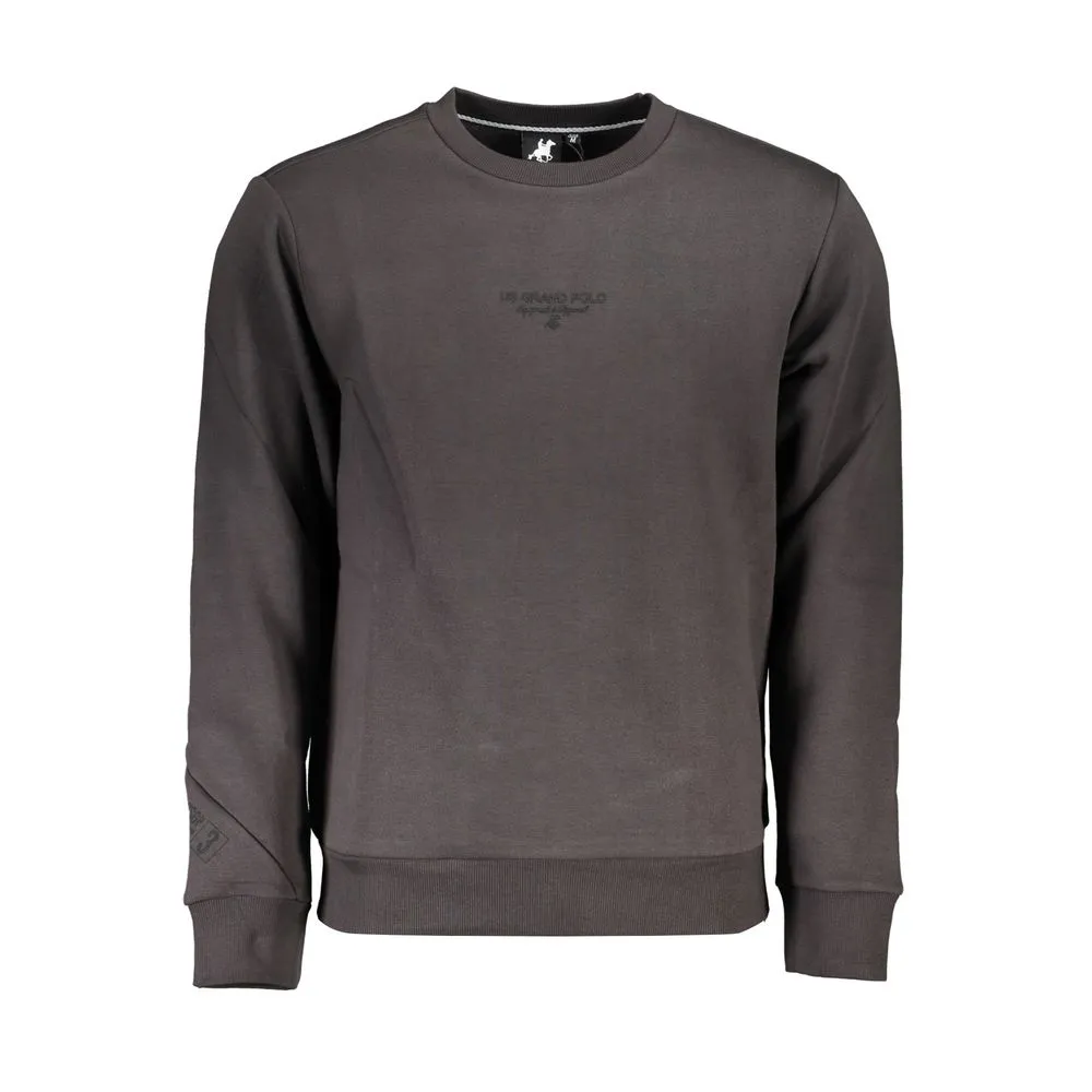 U.S. Grand Polo Men's Sleek Gray Fleece Crew Neck Sweatshirt