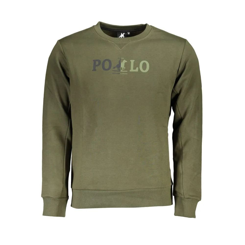 U.S. Grand Polo Men's Elegant Green Crew Neck Sweatshirt