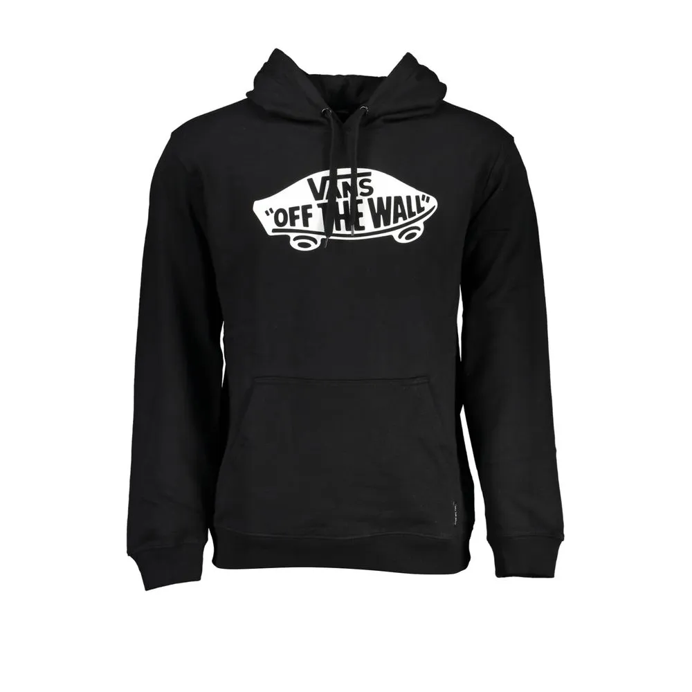 Vans Men's Sleek Black Hoodie with Central Pocket