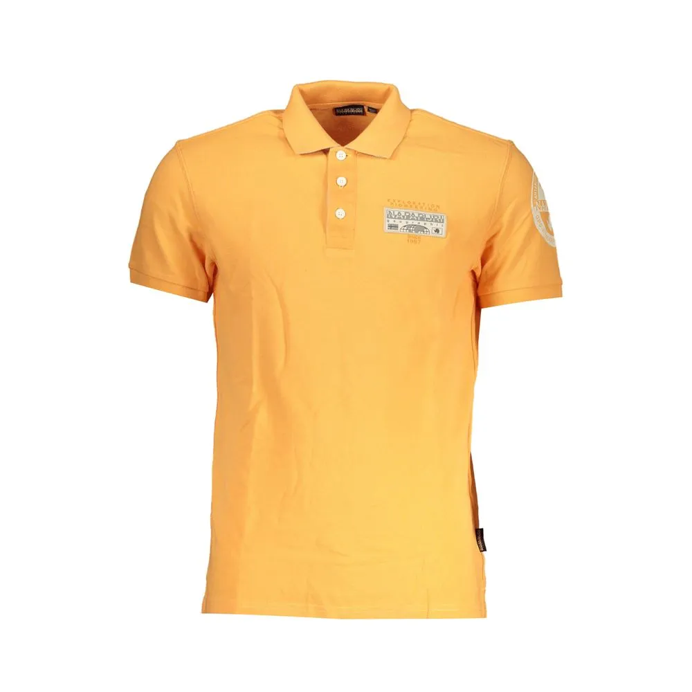 Napapijri Men's Sleek Orange Polo with Contrast Details
