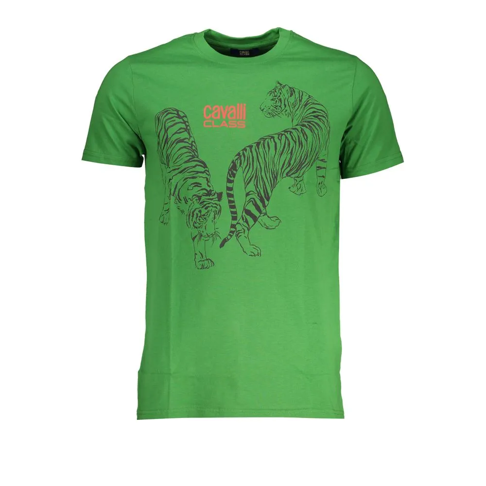 Cavalli Class Men's Green Cotton T-Shirt