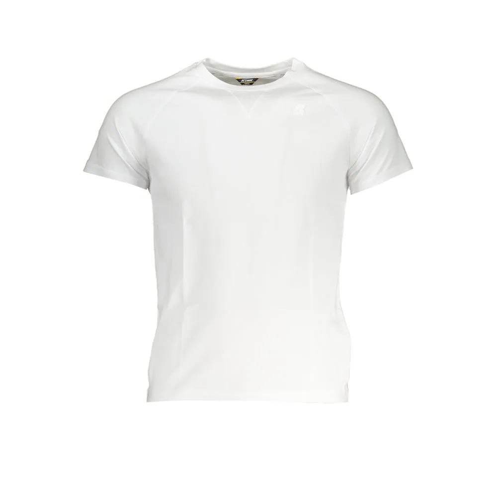 K-WAY Men's Sleek White Crew Neck Tee with Logo Accent