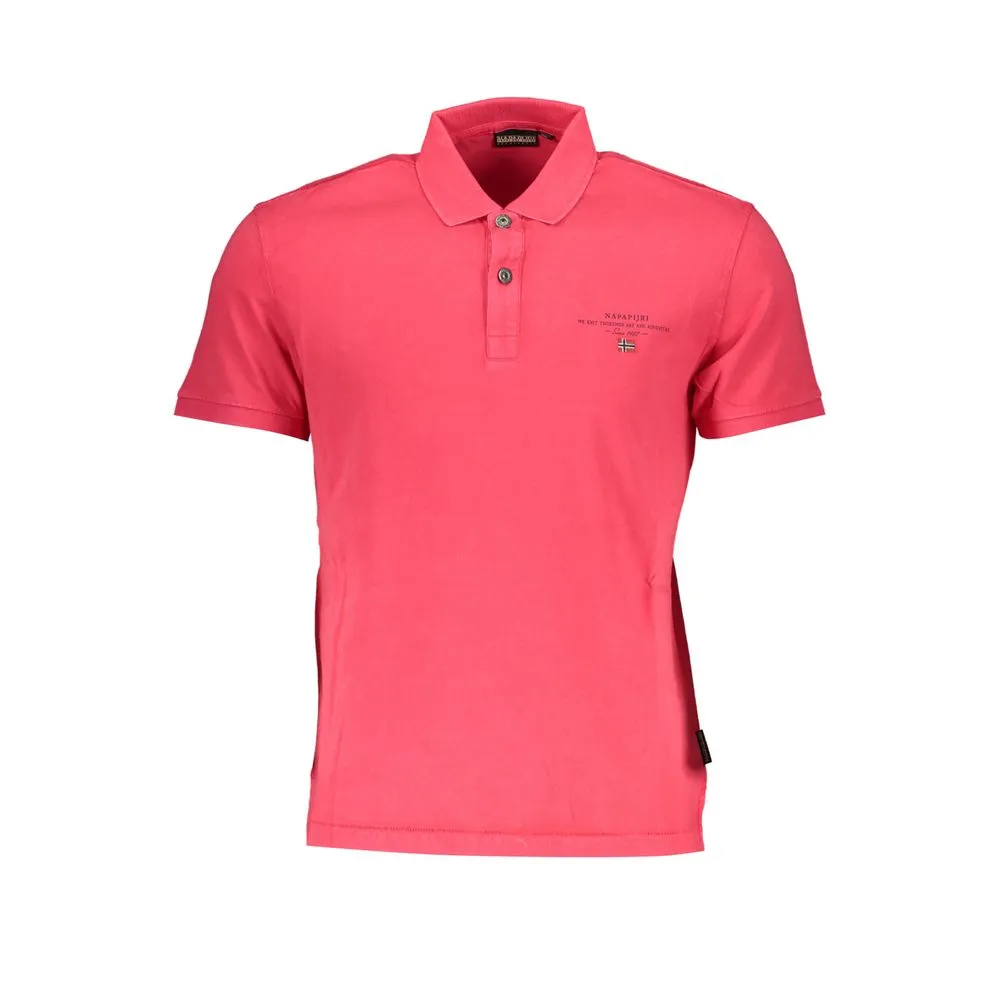 Napapijri Men's Pink Cotton Polo Shirt