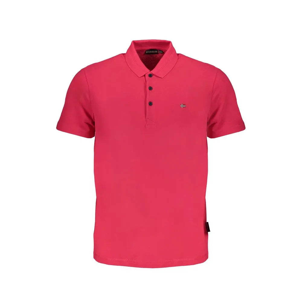 Napapijri Men's Pink Cotton Polo Shirt