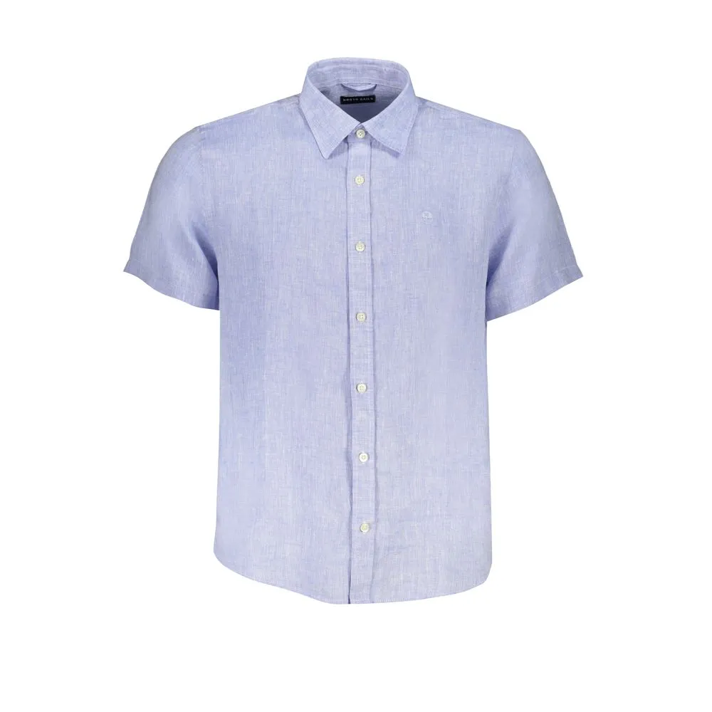 North Sails Men's Light Blue Linen Shirt