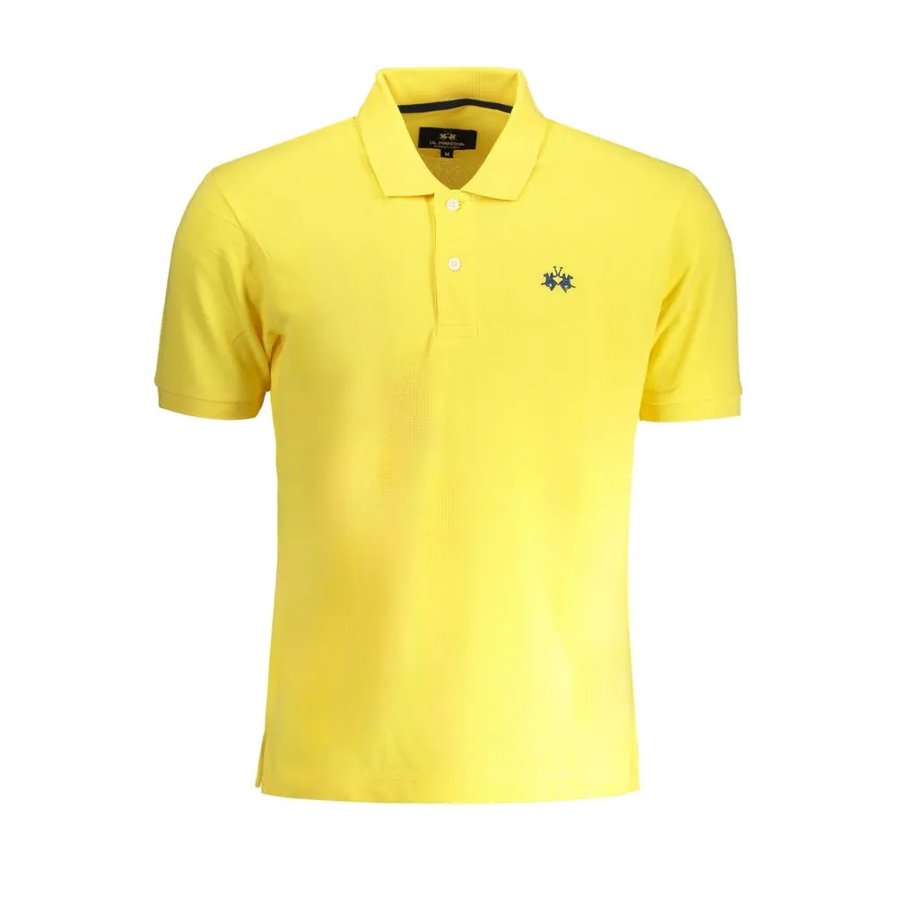 La Martina Men's Yellow Cotton Polo Shirt