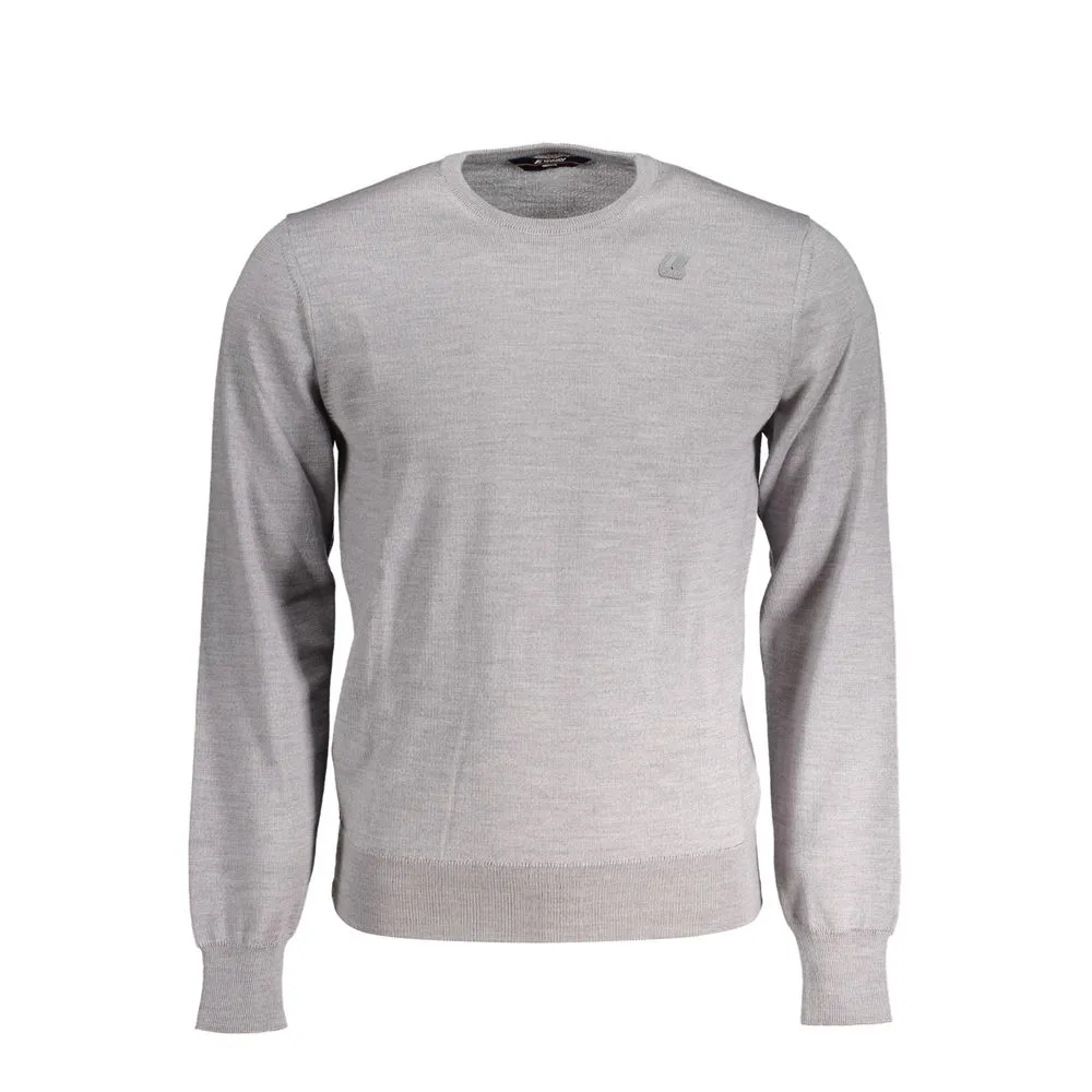 K-WAY Men's Gray Wool Sweater