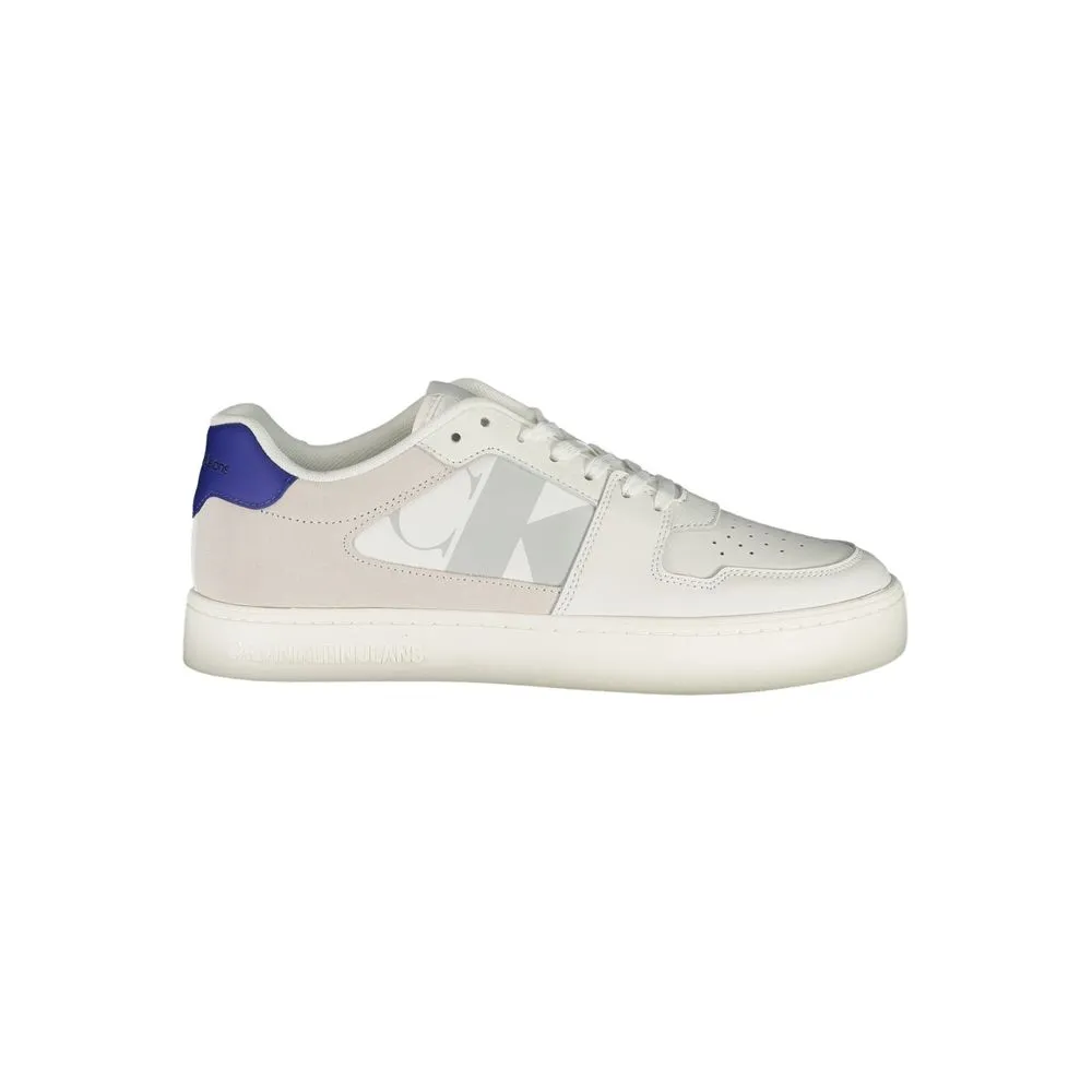 Calvin Klein Men's White Leather Mens Sneaker