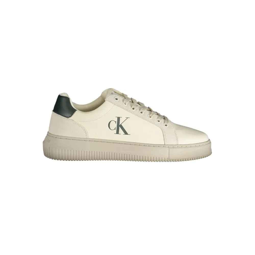 Calvin Klein Men's White Polyester Sneaker