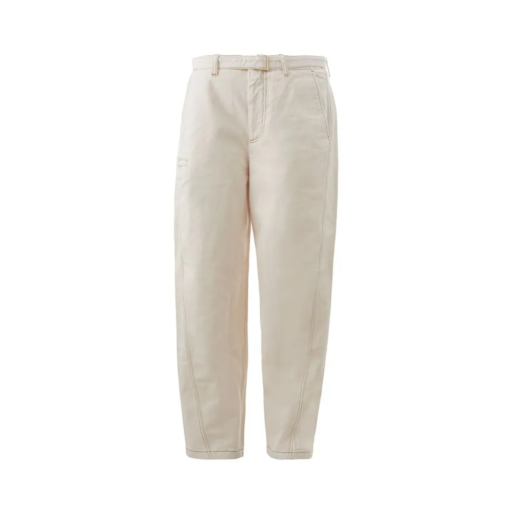 Emporio Armani Men's Beige Cotton Chic Trousers