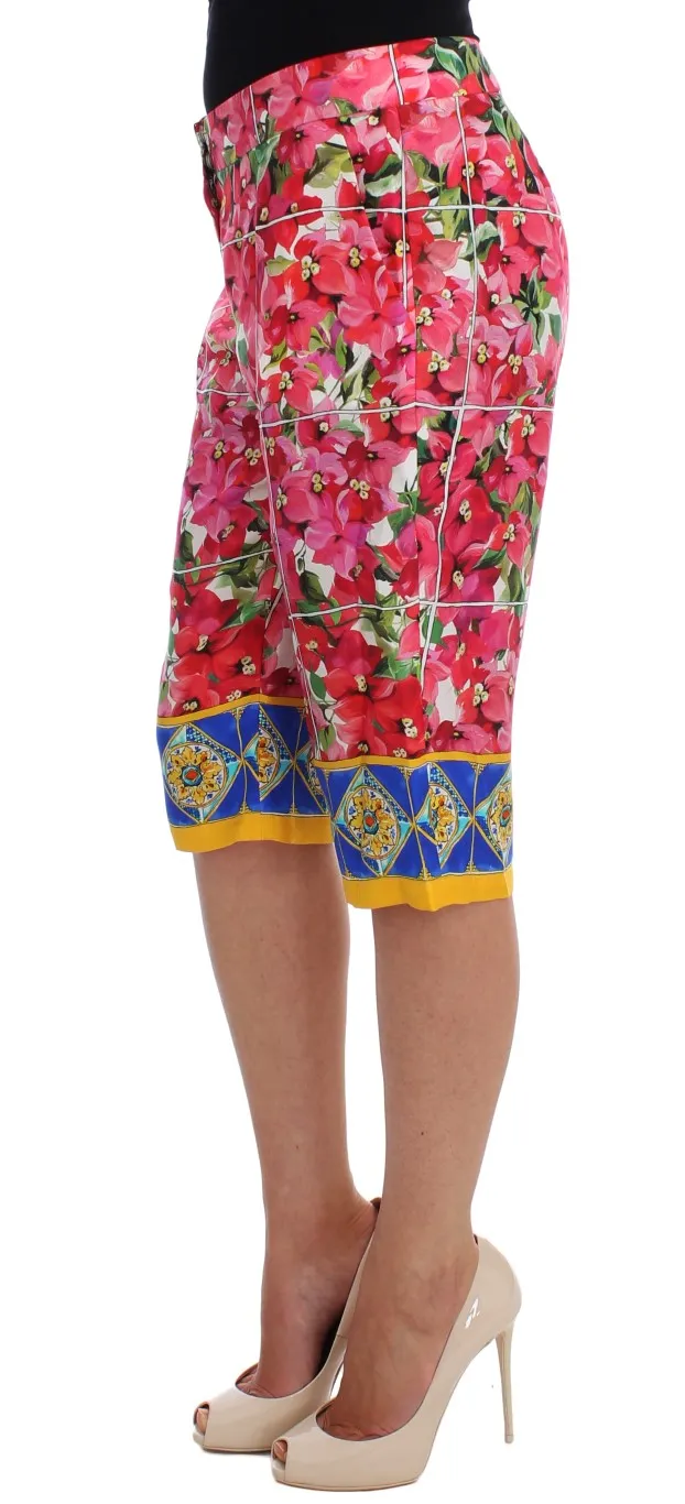Dolce & Gabbana Women's Multicolor Floral Silk Capri Pants