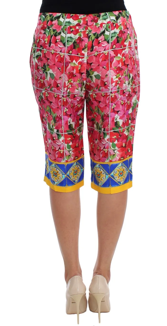 Dolce & Gabbana Women's Multicolor Floral Silk Capri Pants
