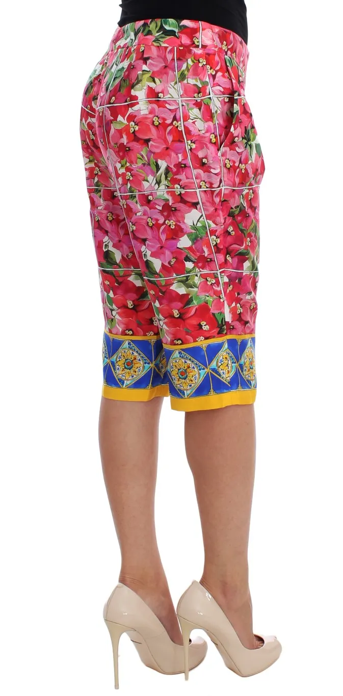 Dolce & Gabbana Women's Multicolor Floral Silk Capri Pants