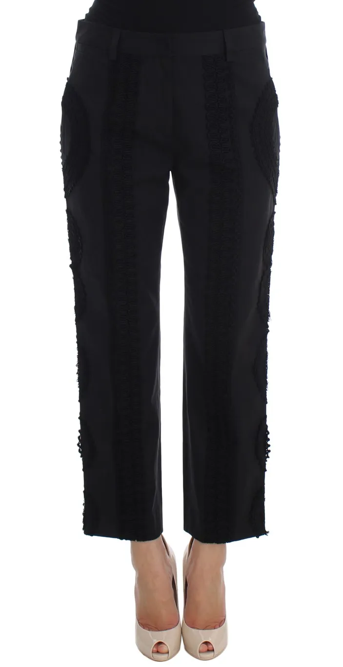 Dolce & Gabbana Women's Elegant Black Torero Capri Pants