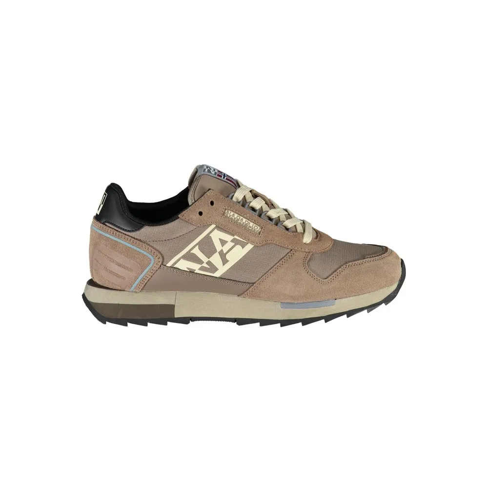 Napapijri Men's Brown Contrast Lace-up Sneaker