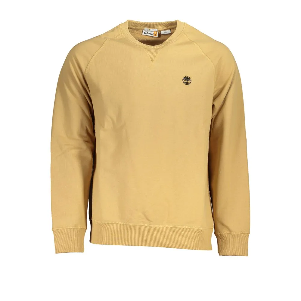 Timberland Men's Beige Crew Neck Embroidered Sweatshirt