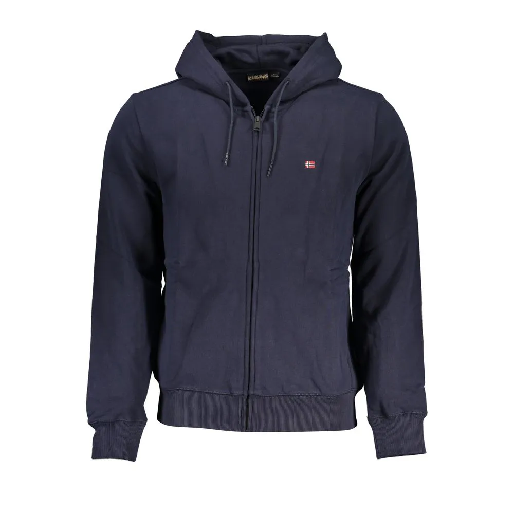 Napapijri Men's Classic Blue Hooded Sweatshirt with Embroidery