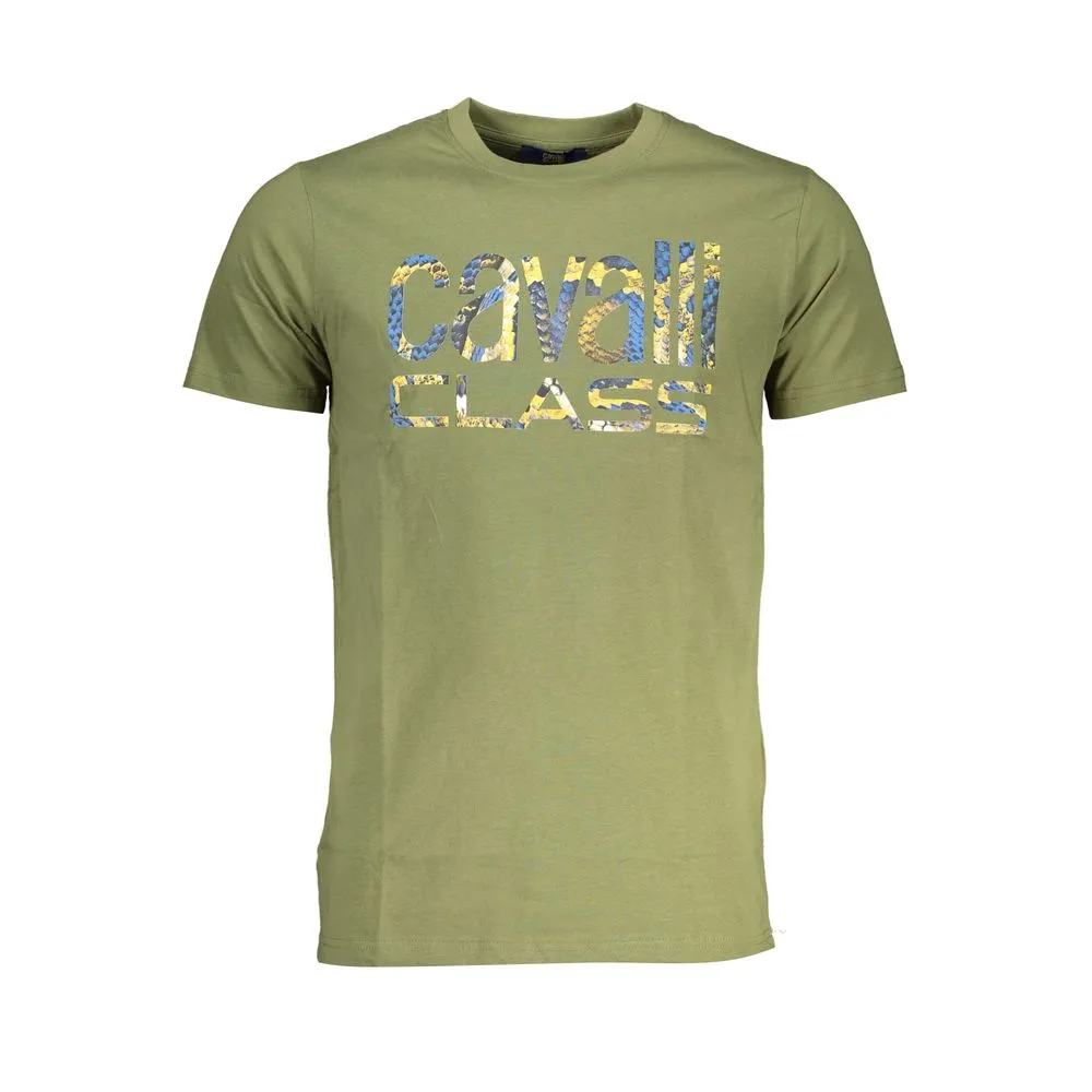 Cavalli Class Men's Green Cotton T-Shirt