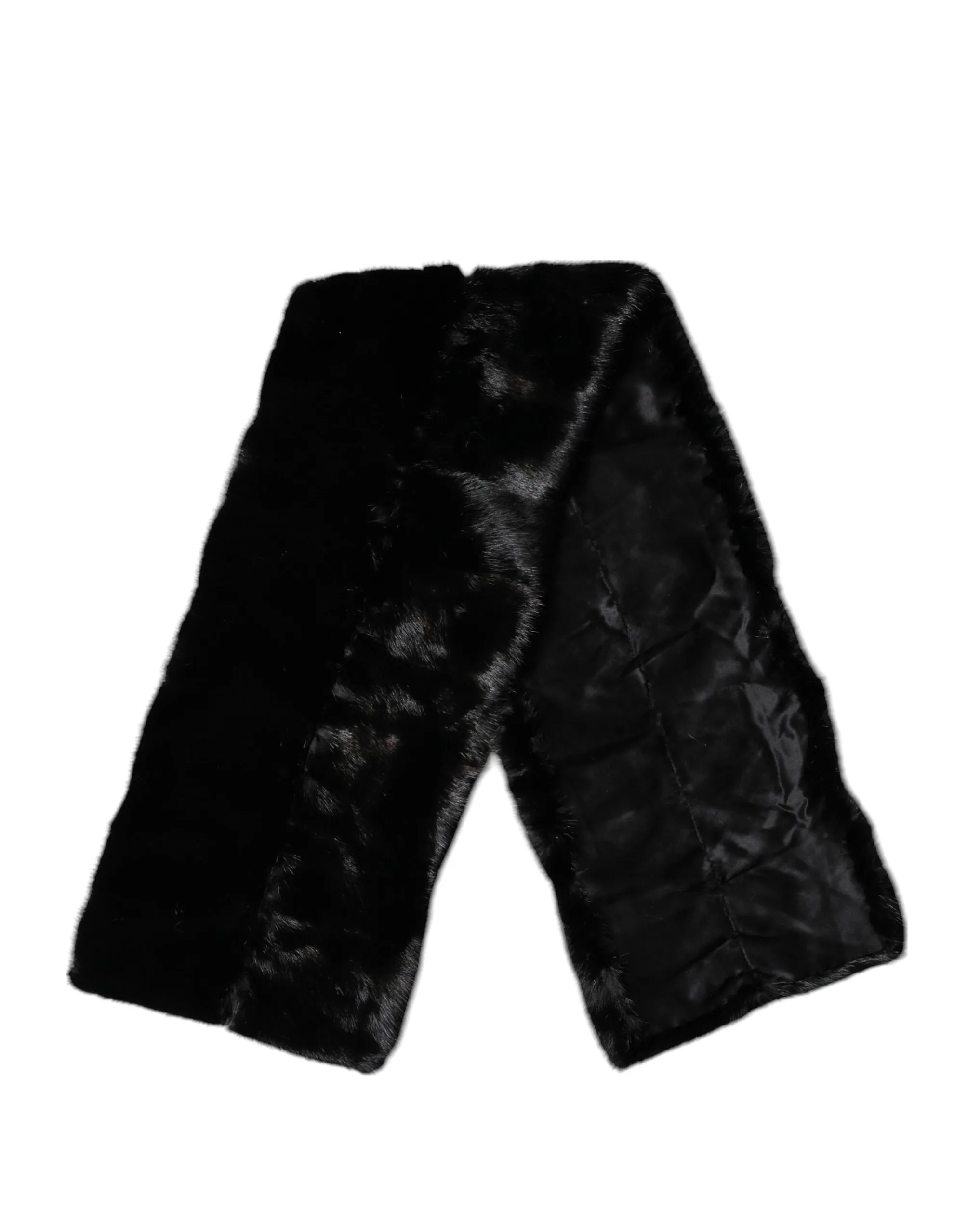 Dolce & Gabbana Women's Black Fur Shawl Neck Wrap Cover Collar Scarf
