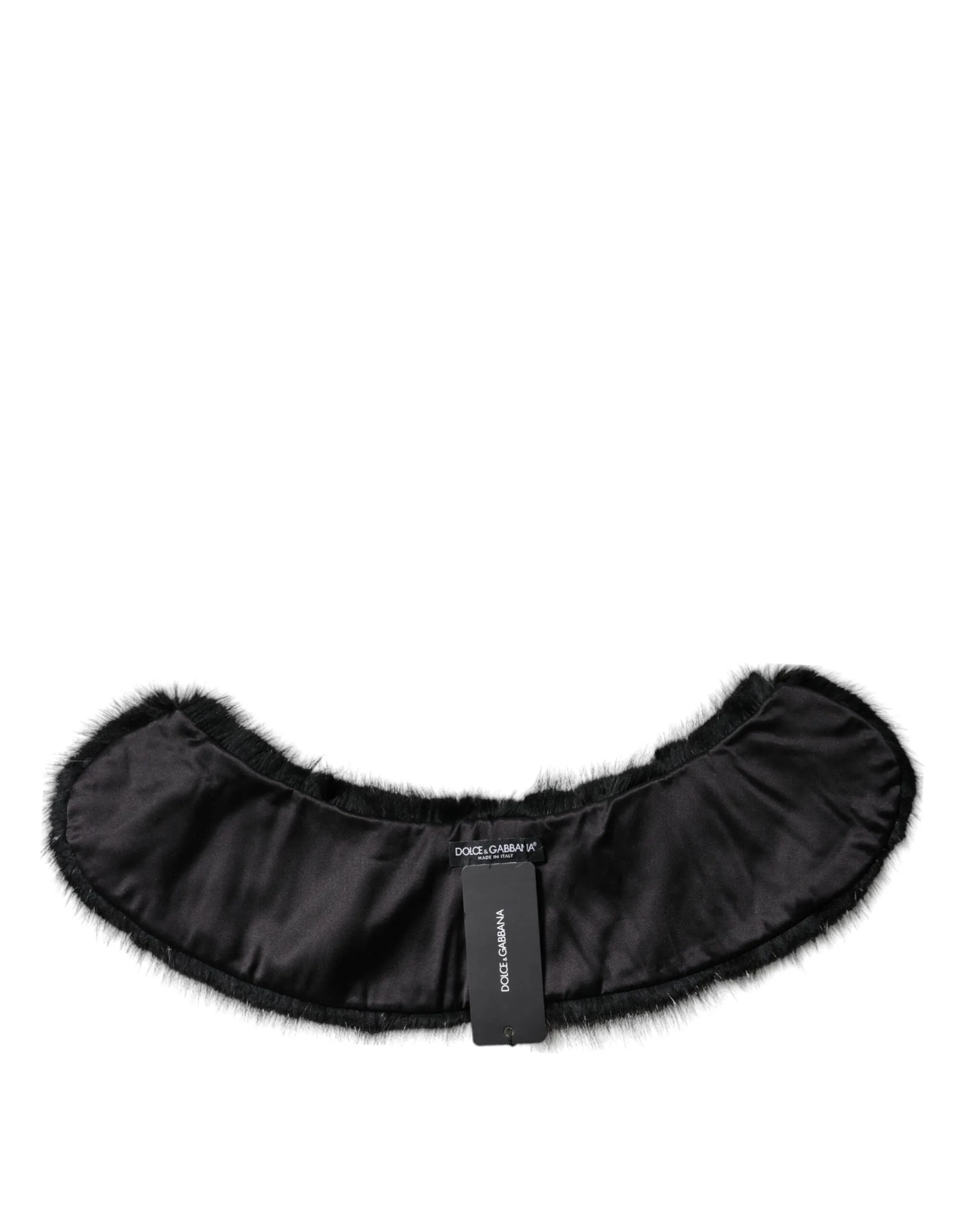 Dolce & Gabbana Women's Black Fur Shawl Neck Wrap Cover Collar Scarf