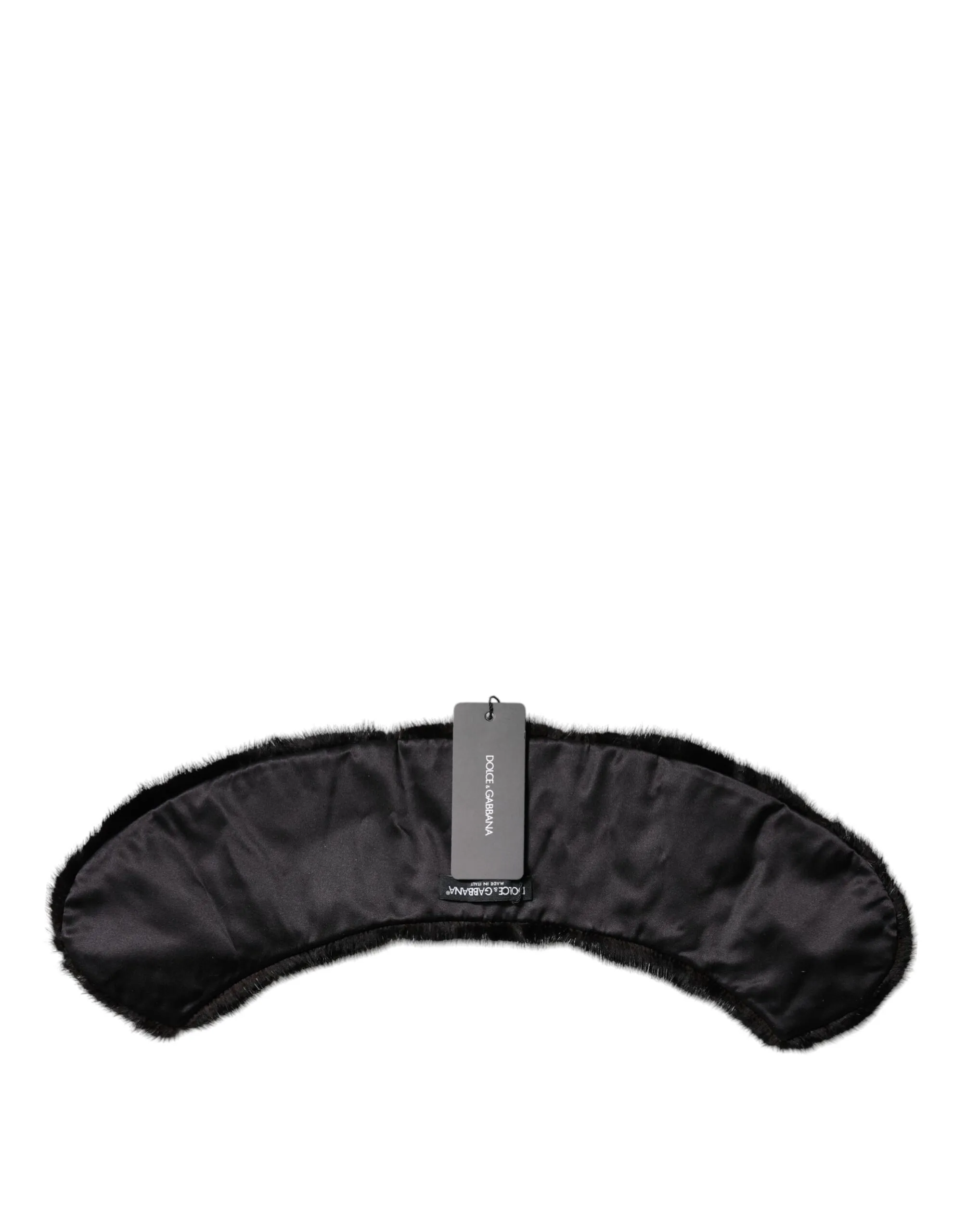 Dolce & Gabbana Women's Black Fur Shawl Neck Wrap Cover Collar Scarf