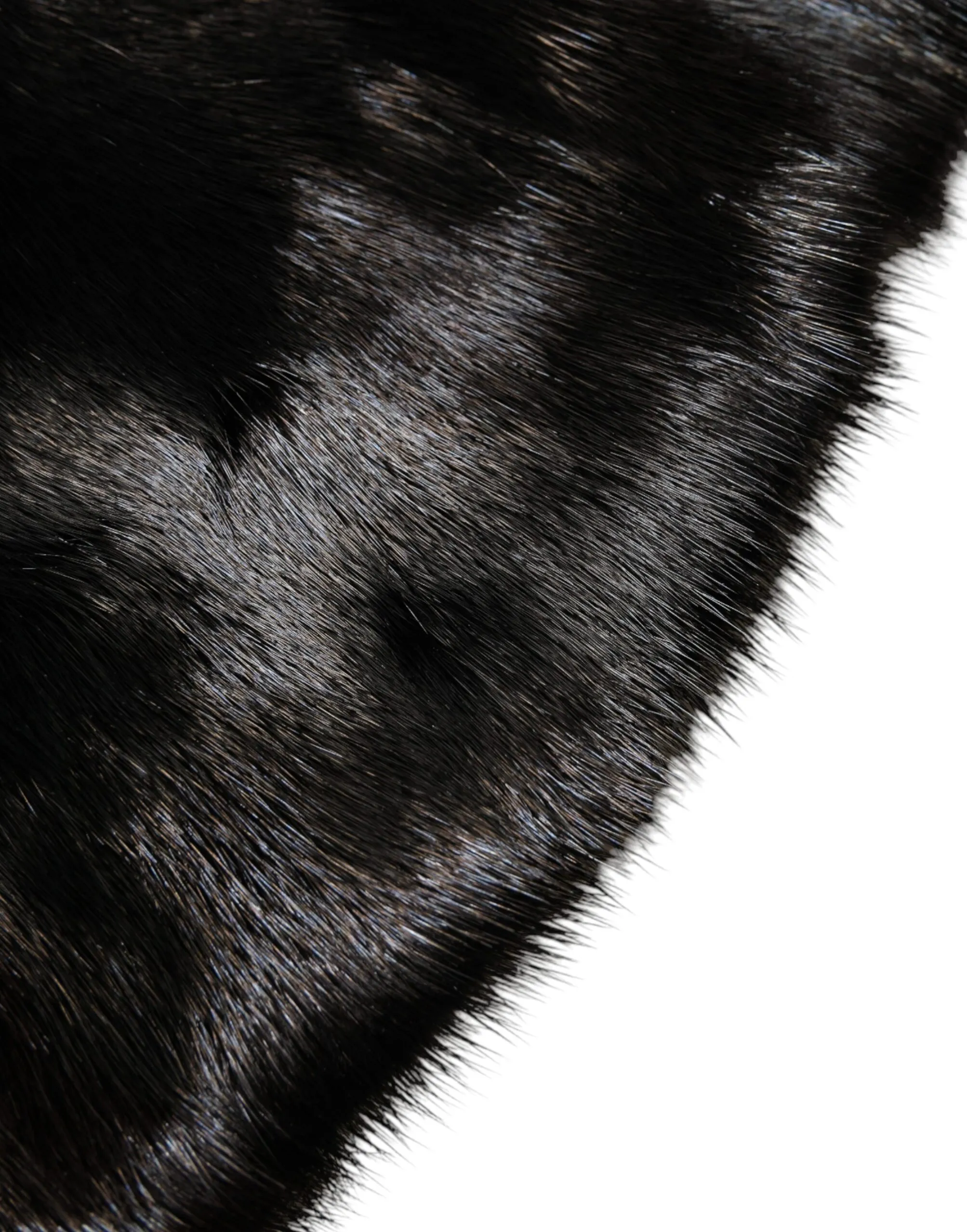 Dolce & Gabbana Women's Black Fur Shawl Neck Wrap Cover Collar Scarf