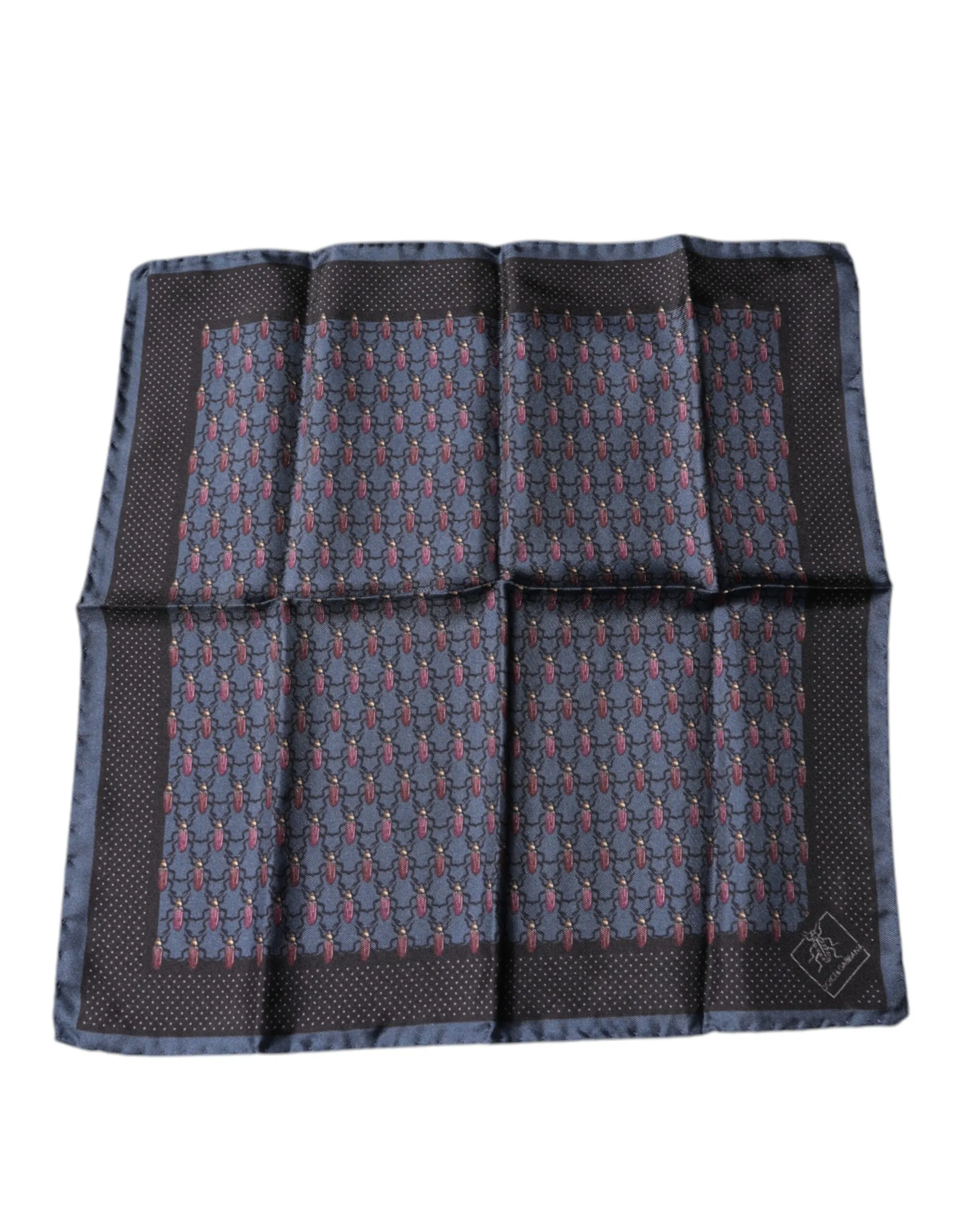 Dolce & Gabbana Men's Dark Blue Beetle Square Handkerchief Scarf