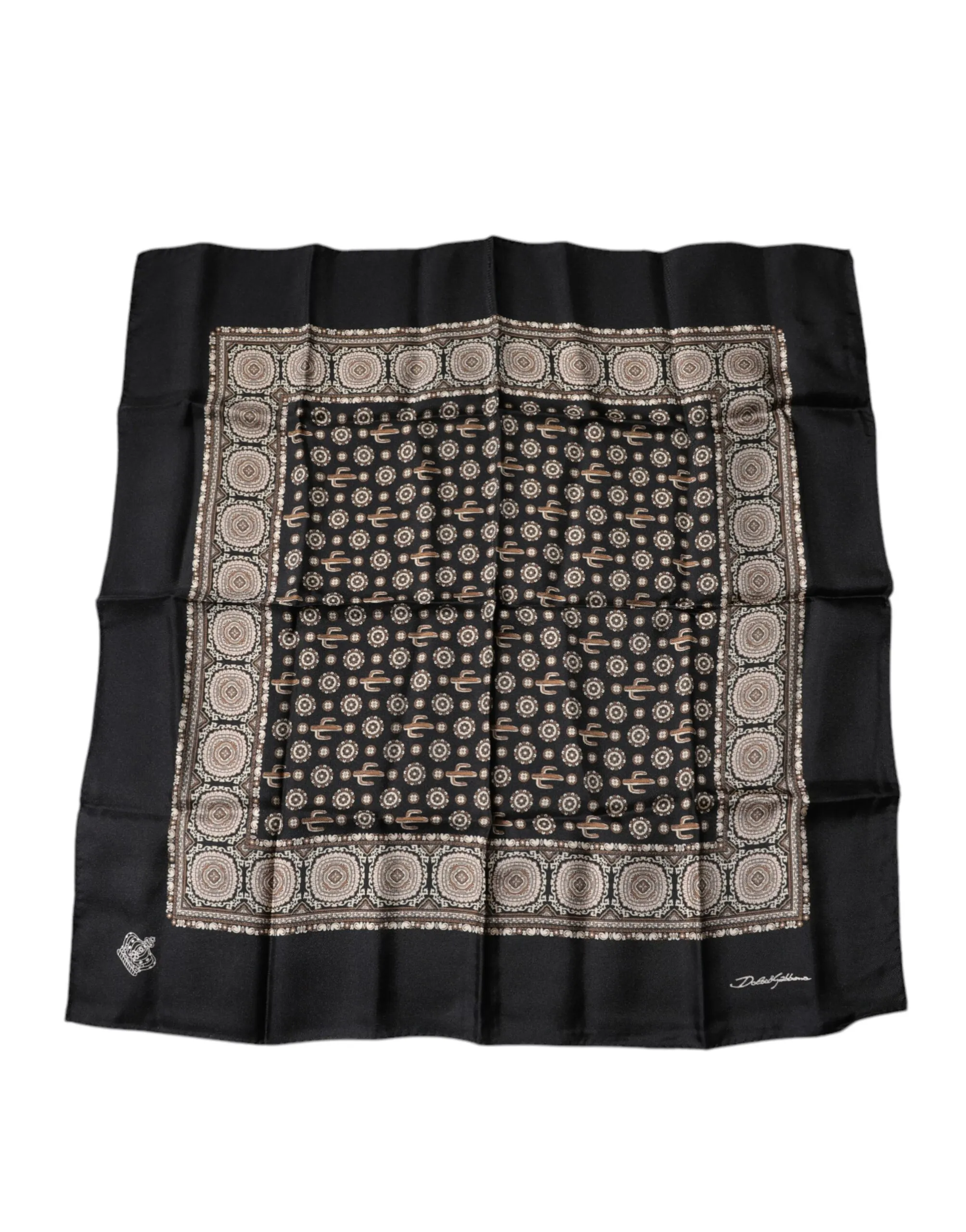 Dolce & Gabbana Men's Multicolor Cactus Square Handkerchief Scarf
