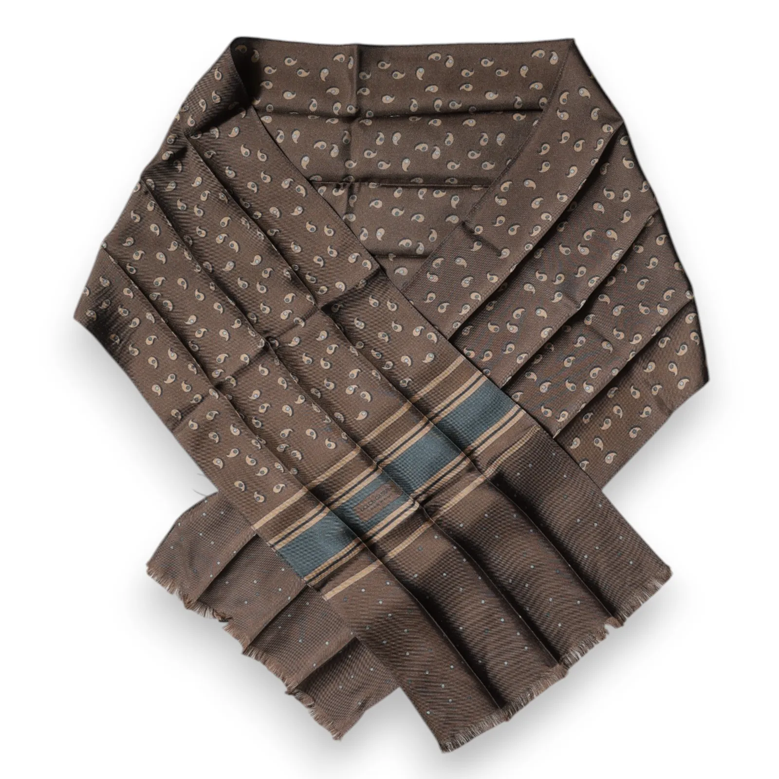 Dolce & Gabbana Men's Brown Fantasy Silk Neck Wrap Shawl Scarf