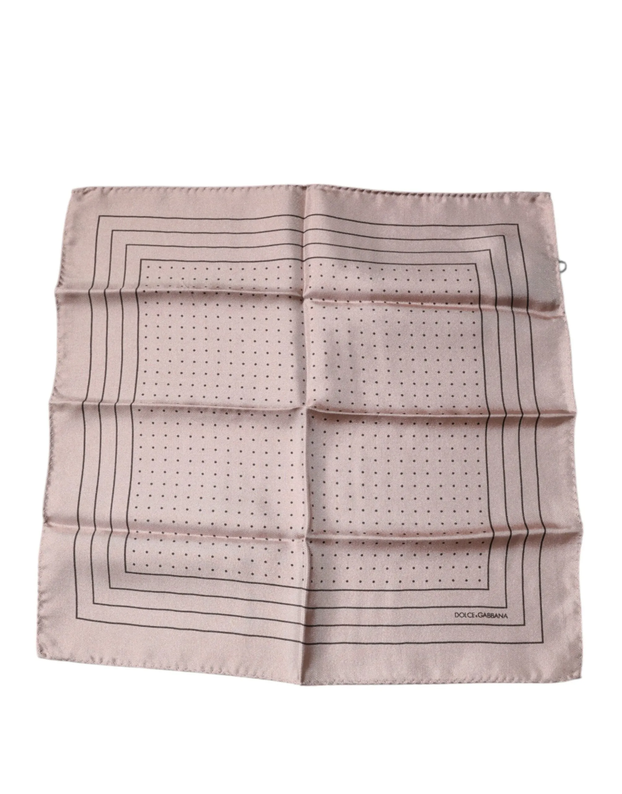 Dolce & Gabbana Men's Pink Polka Dots Square Handkerchief Scarf